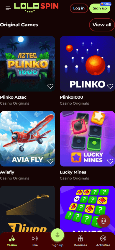 ronospin_casino_homepage_mobile