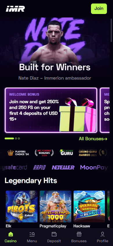 immerion_casino_homepage_mobile