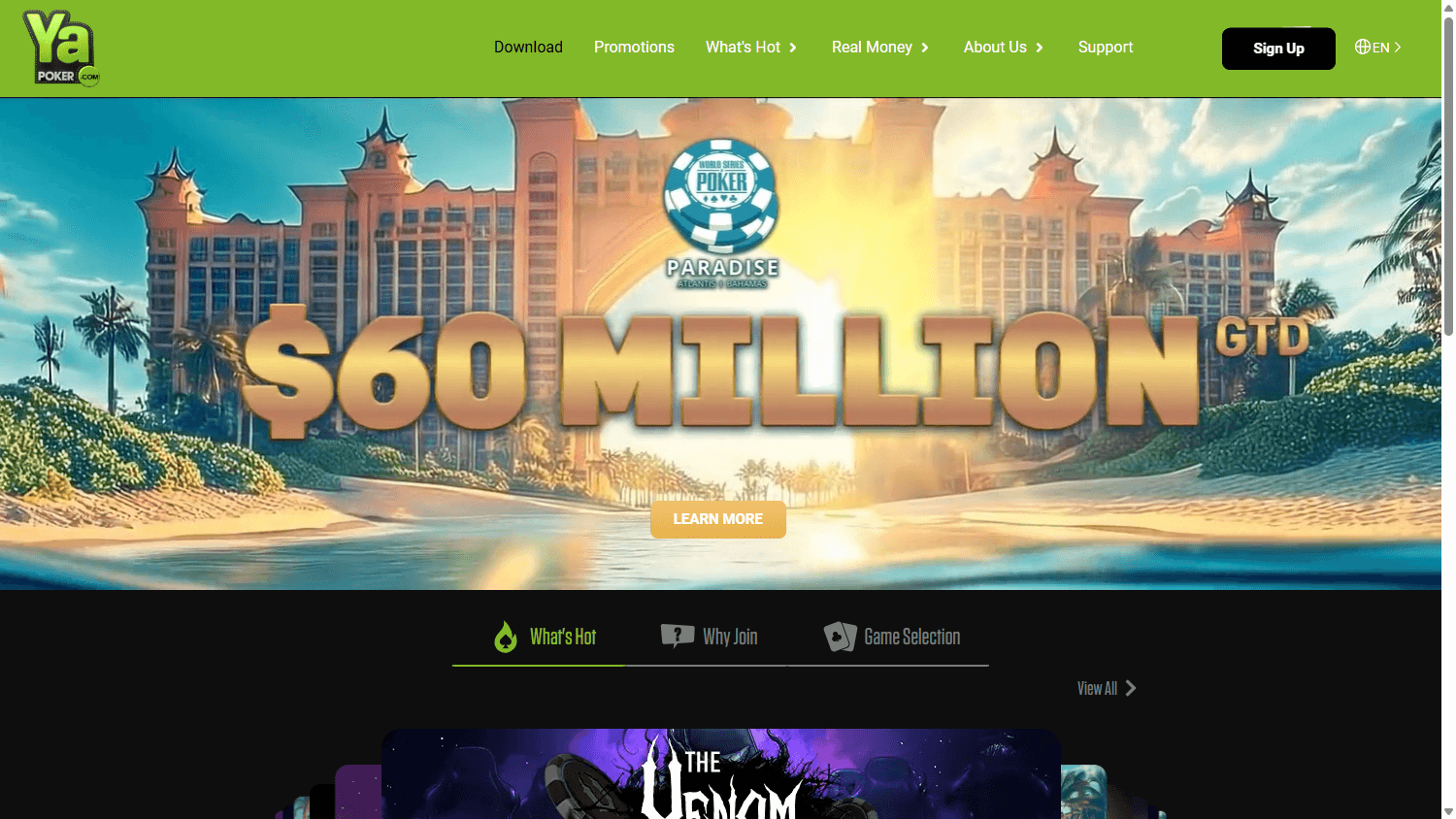 Ya_Poker_Casino_homepage_desktop