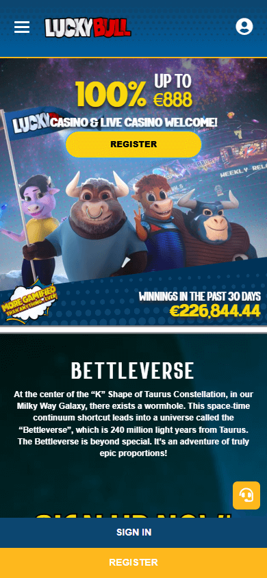 LuckyBull_Casino_homepage_mobile