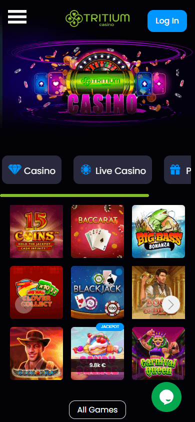 Tritium_Casino_homepage_mobile