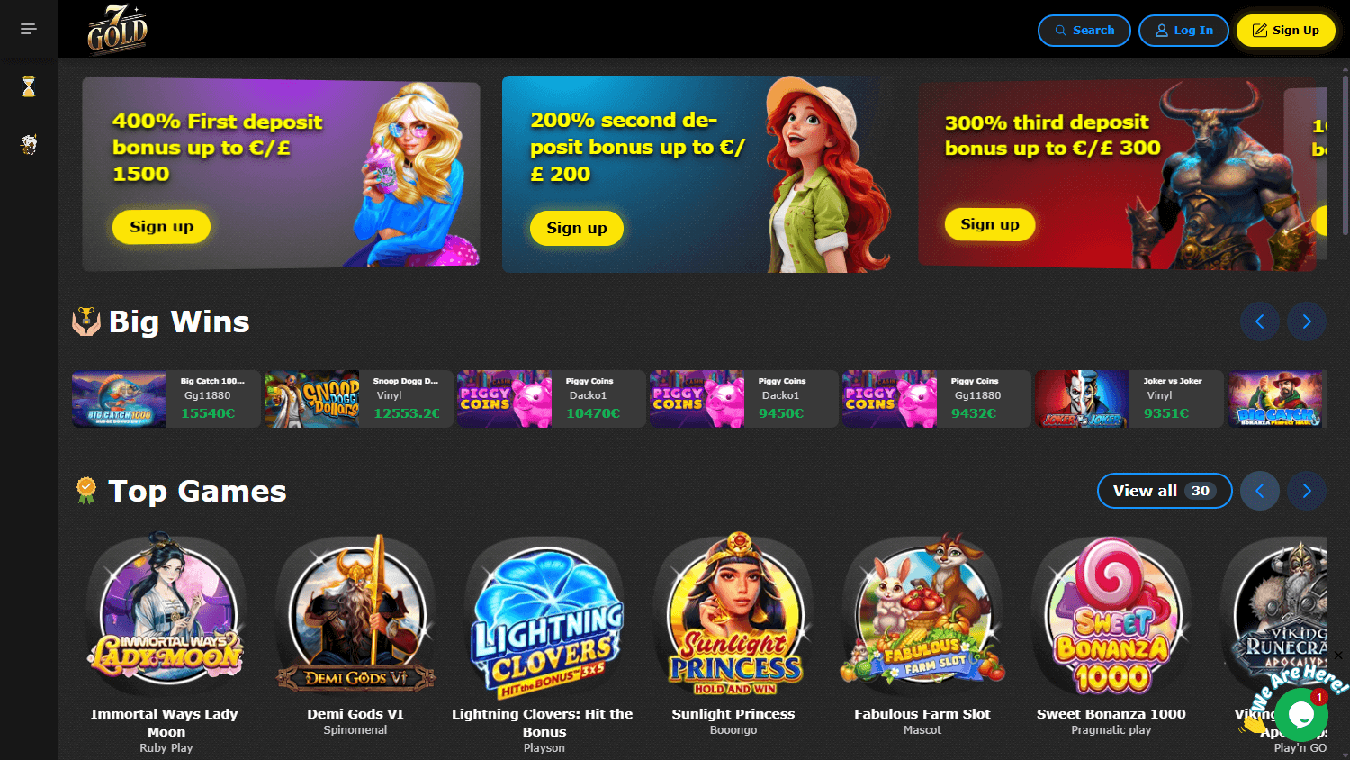 7GOLD_Casino_homepage_desktop