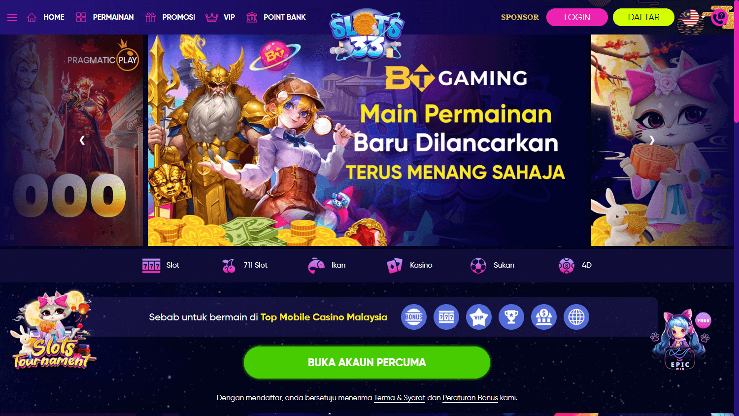 Slots33_Casino_homepage_desktop