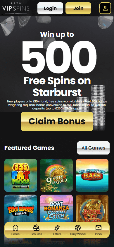 Vip_Spins_Casino_homepage_mobile