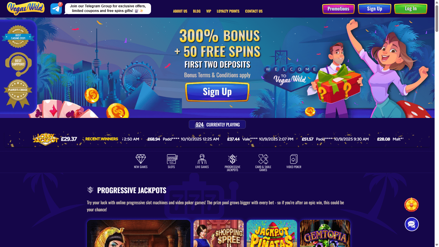 Vegas_Wild_Casino_homepage_desktop