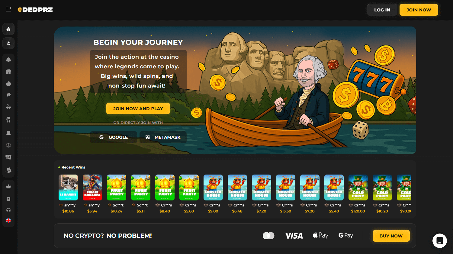 Dedprz_Casino_homepage_desktop