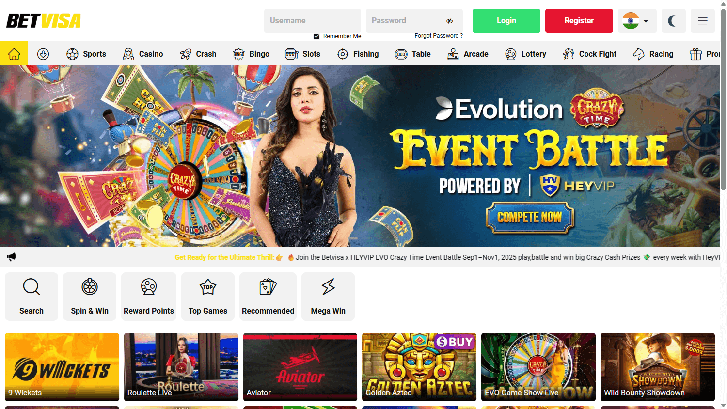 Betvisa_Casino_homepage_desktop