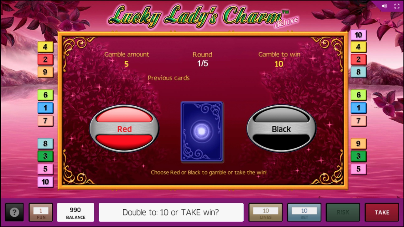 Lucky Lady's Charm Deluxe gamble feature