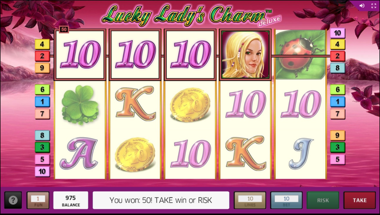 Lucky Lady's Charm Deluxe win