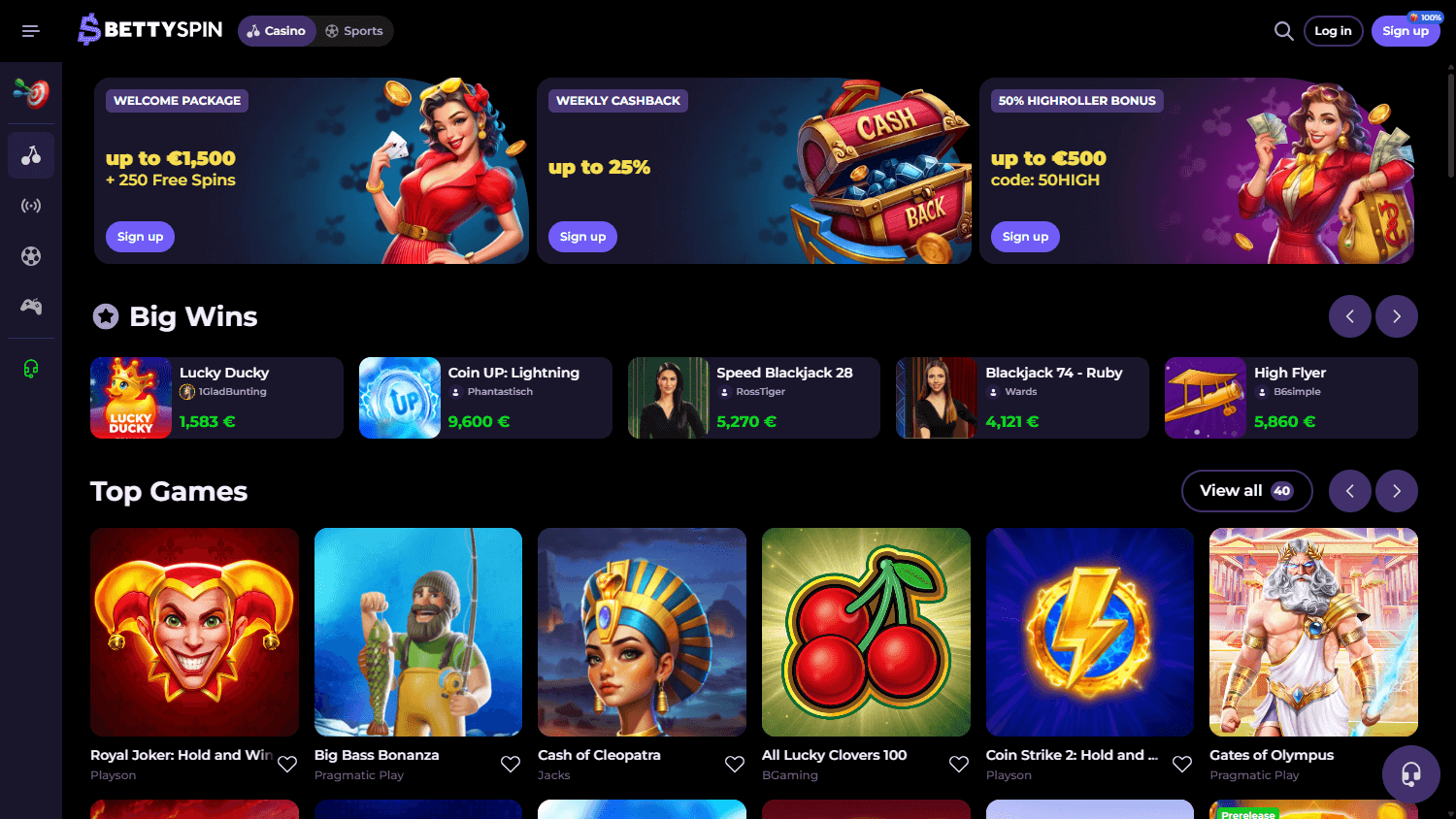 bettyspin_casino_homepage_desktop