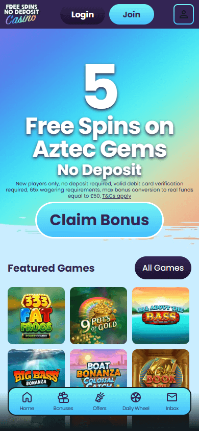 Free_Spins_No_Deposit_Casino_homepage_mobile