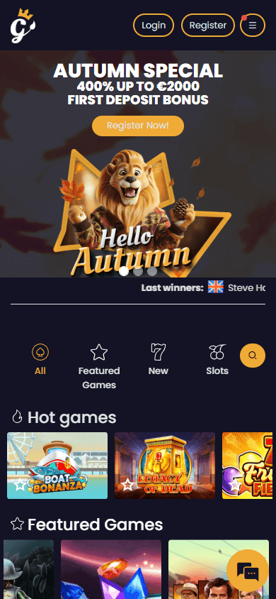 GoldenLion.bet_Casino_homepage_mobile