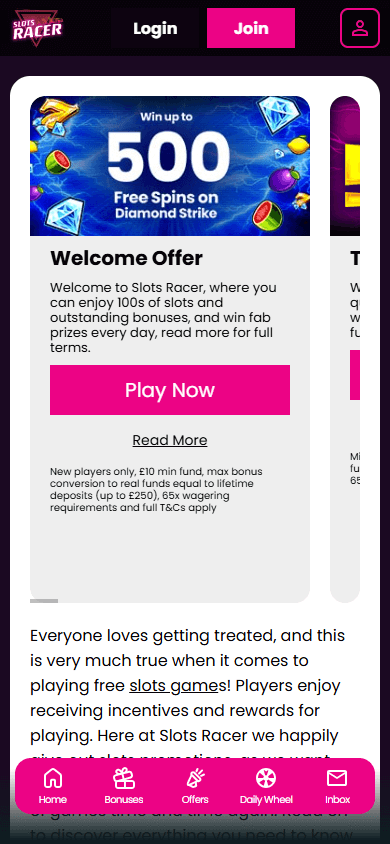 Slots_Racer_Casino_promotions_mobile