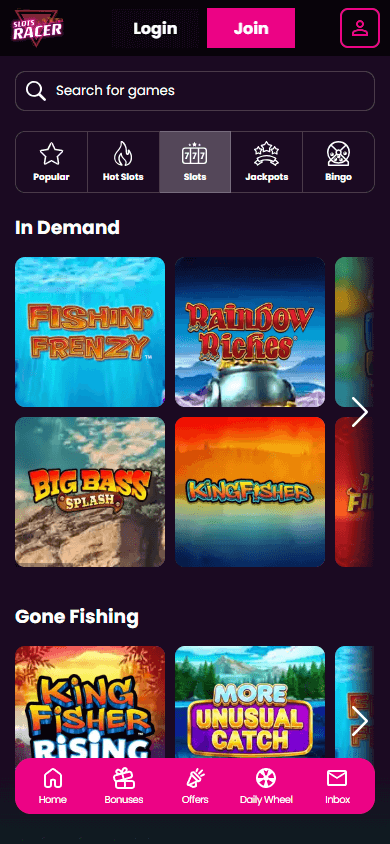 Slots_Racer_Casino_IE_game_gallery_mobile