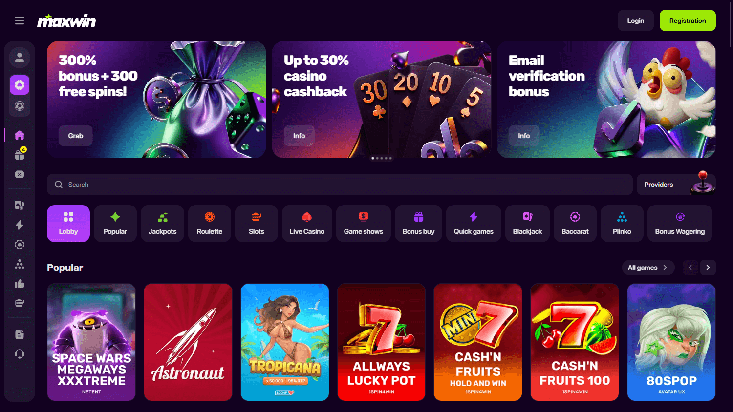 MaxWin_Casino_homepage_desktop