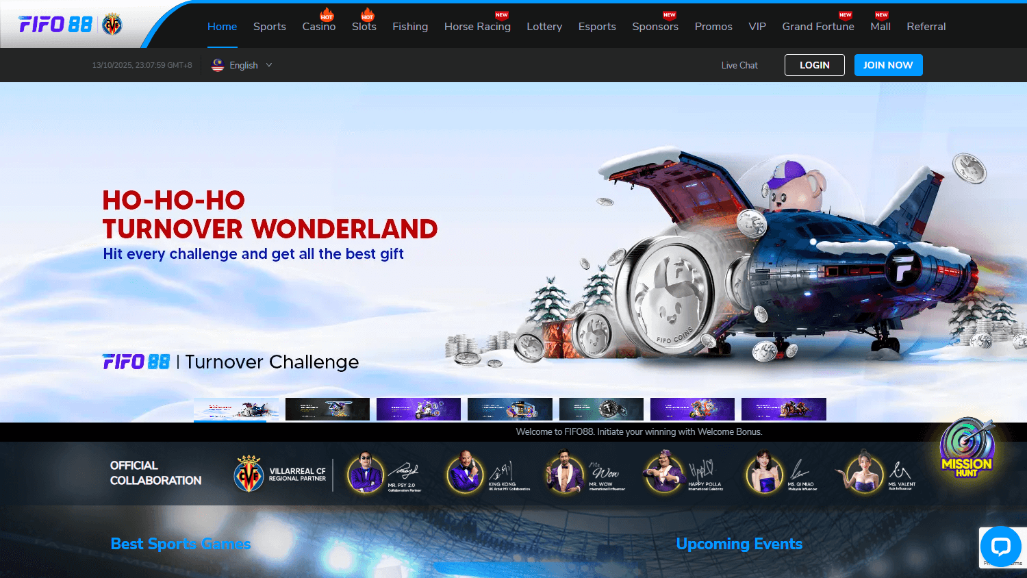 FIFO88_Casino_homepage_desktop
