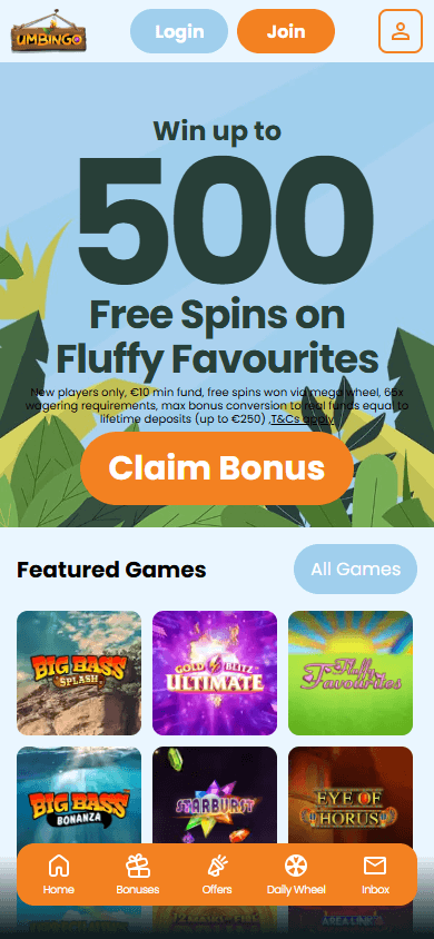 umbingo_casino_ie_homepage_mobile