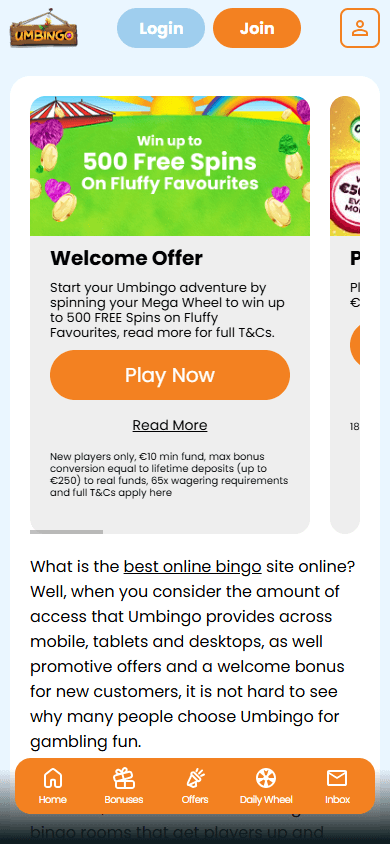 umbingo_casino_ie_promotions_mobile