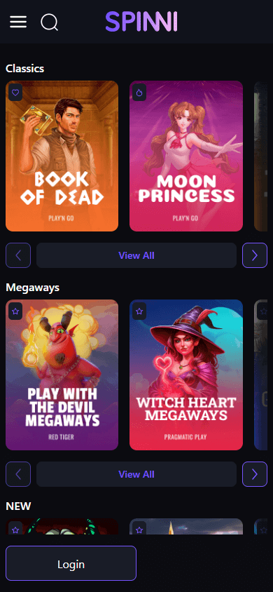 spinni_casino_homepage_mobile