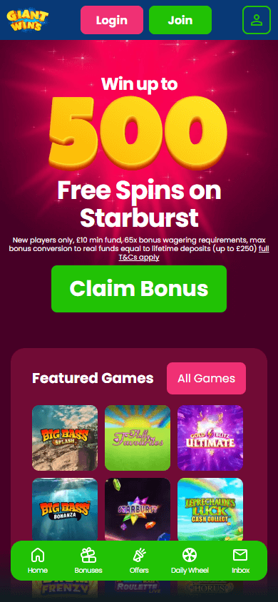 Giant_Wins_Casino_homepage_mobile