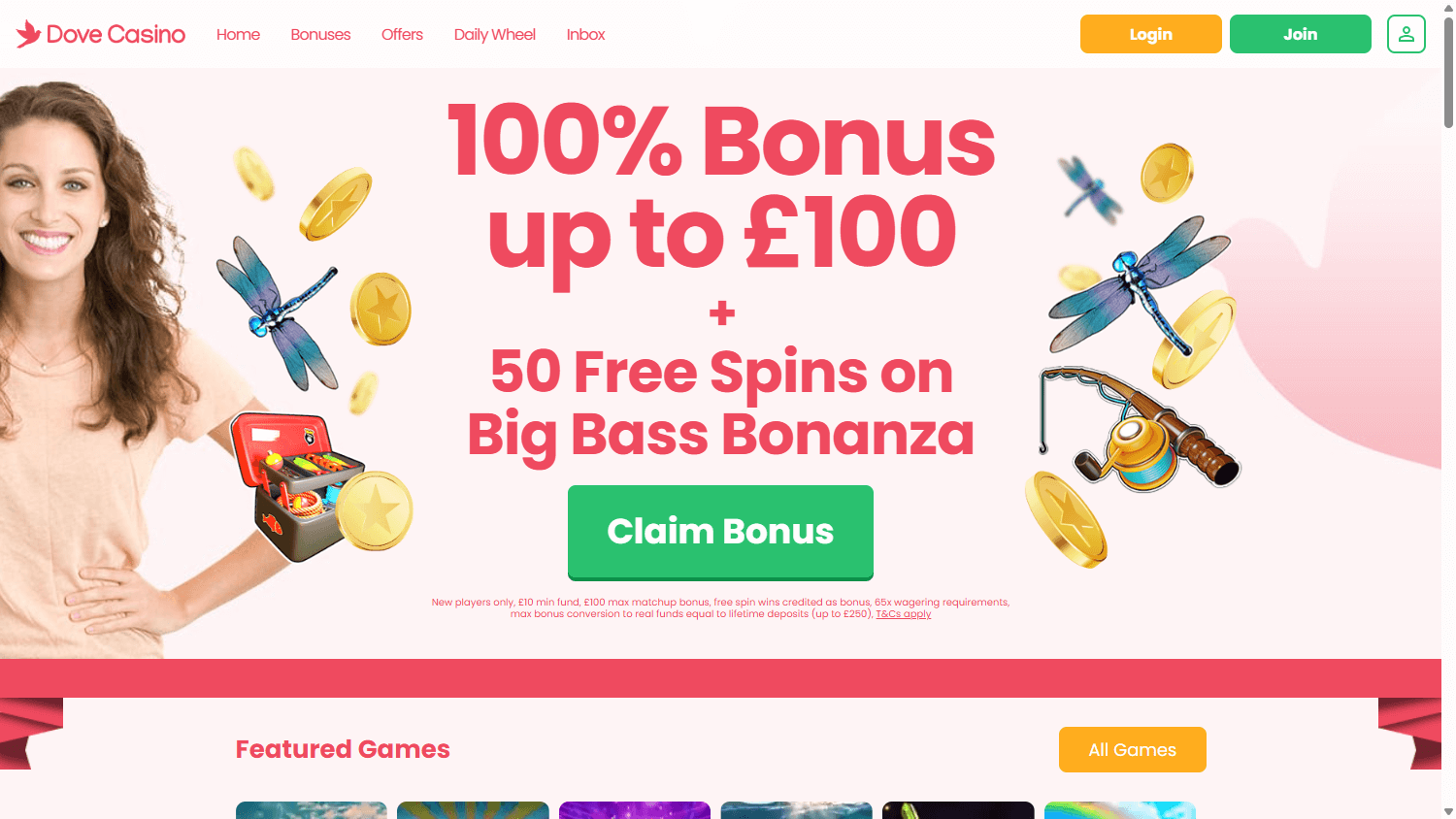 Dove_Casino_homepage_desktop