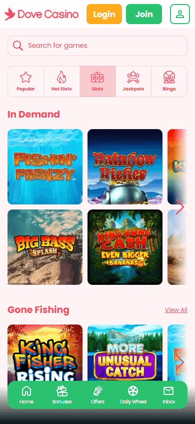 Dove_Casino_game_gallery_mobile