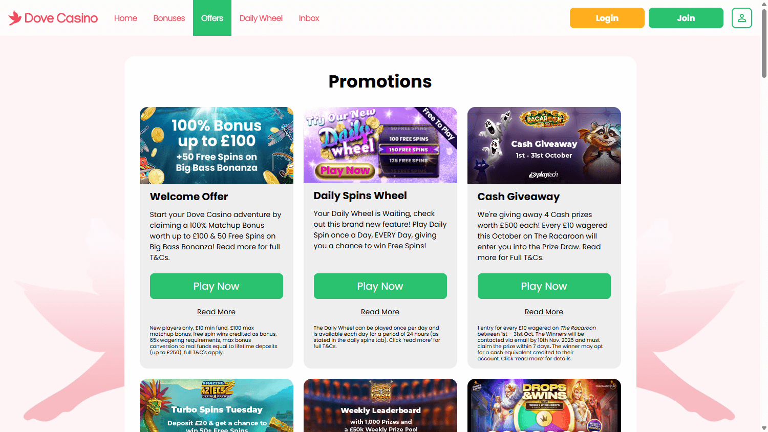 Dove_Casino_promotions_desktop