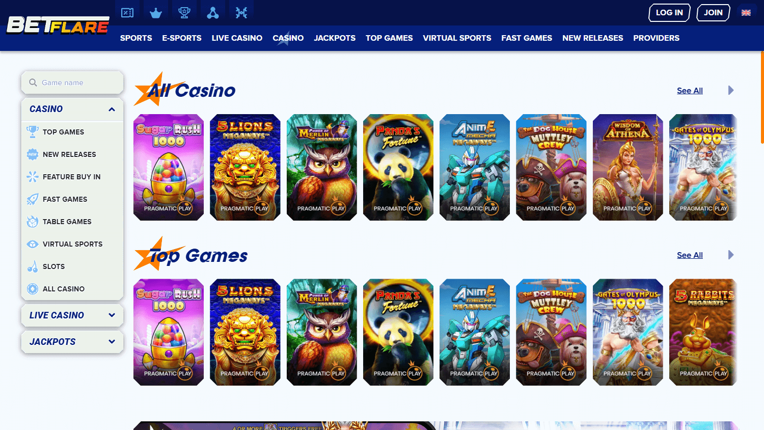 Betflare_casino_game_gallery_desktop