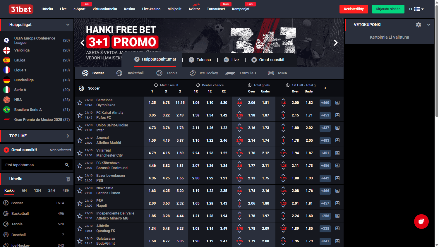 31bet_Casino_homepage_desktop