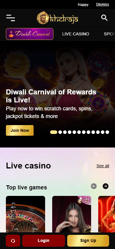 khelraja_casino_homepage_mobile