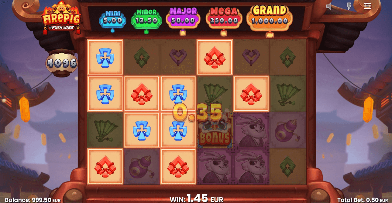 Fire Pig Push Ways win