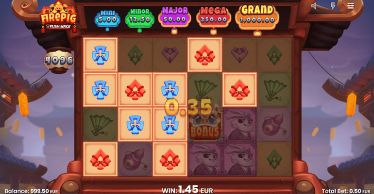 Fire Pig Push Ways win