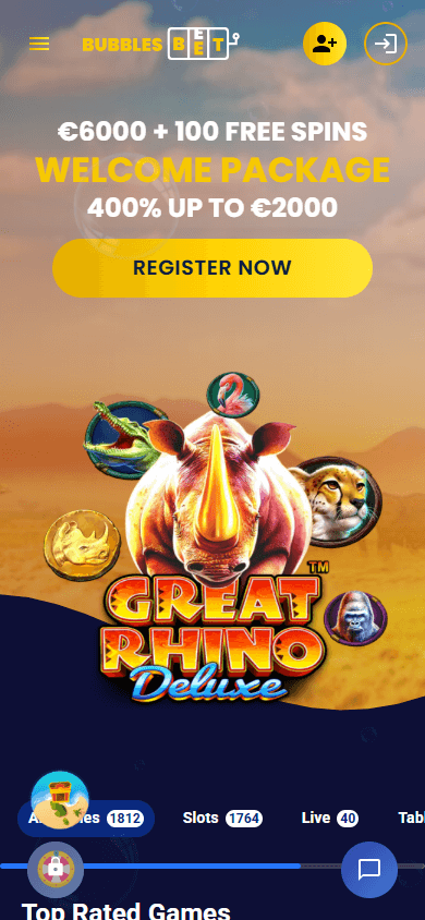 Bubbles_Bet_Casino_homepage_mobile