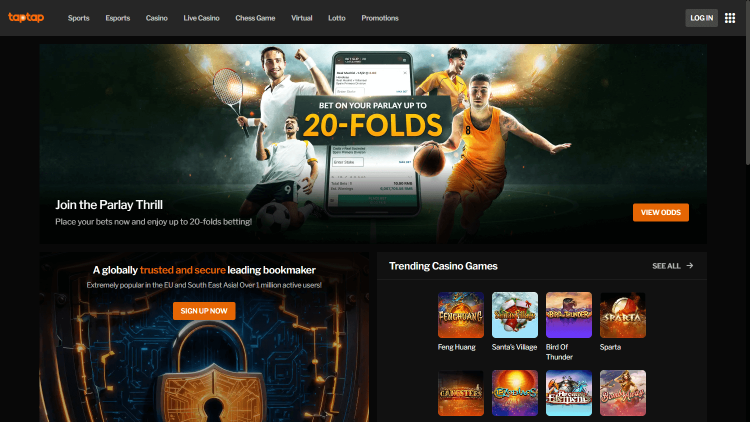 Taptap_Casino_homepage_desktop