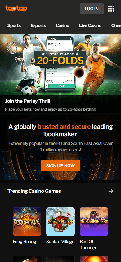 Taptap_Casino_homepage_mobile