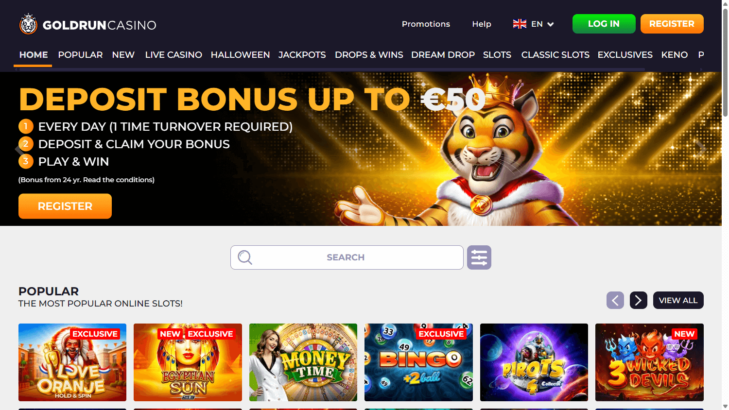 Goldrun_Casino_homepage_desktop