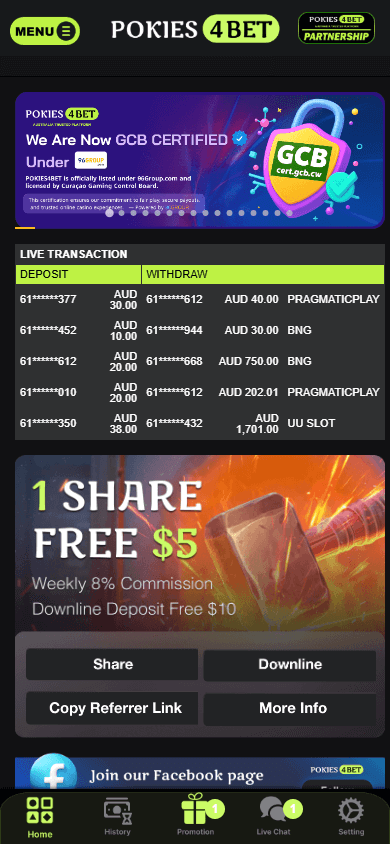 Pokies4Bet_Casino_homepage_mobile