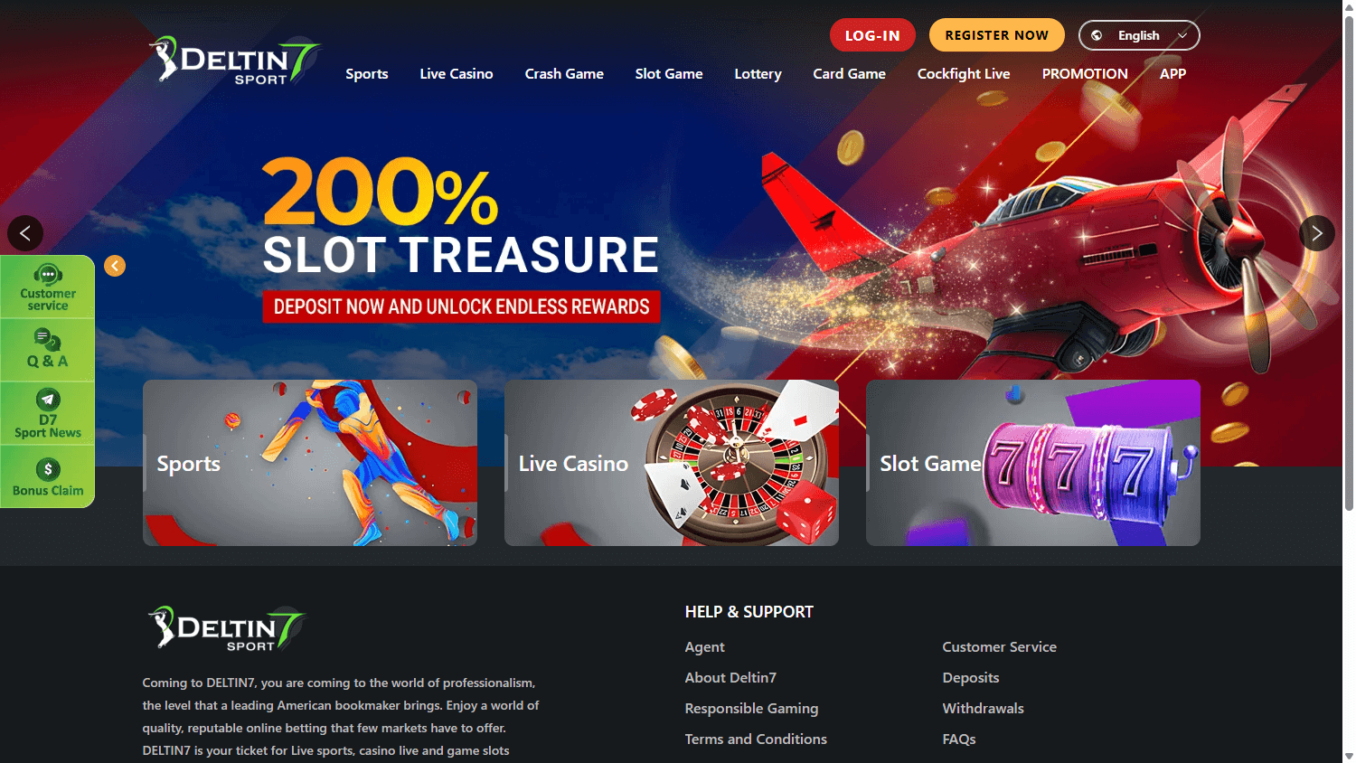 Deltin7_Sport_Casino_homepage_desktop