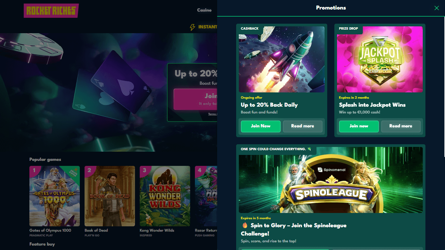 Rocket_Riches_Casino_promotions_desktop