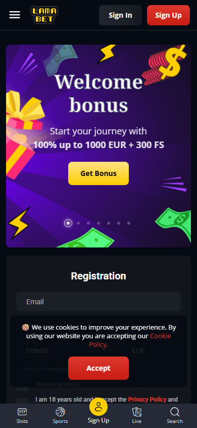 Lamabet_Casino_homepage_mobile