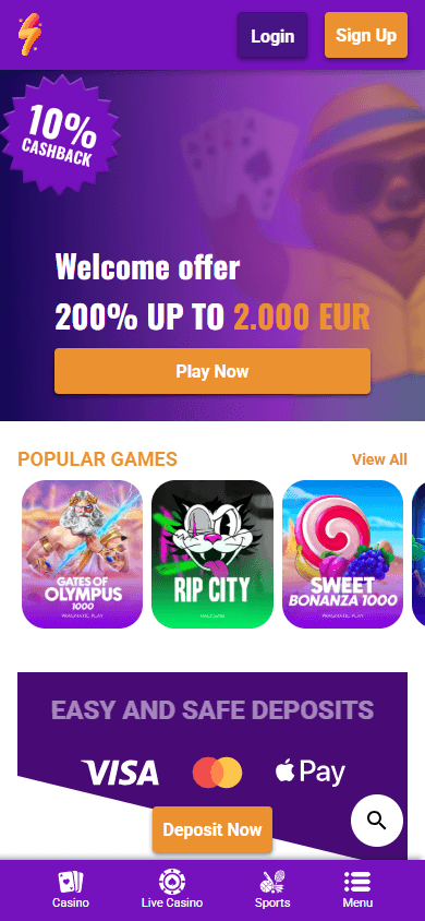 PartySpins_Casino_homepage_mobile