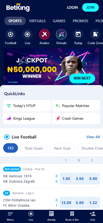 BetKing_Casino_homepage_mobile