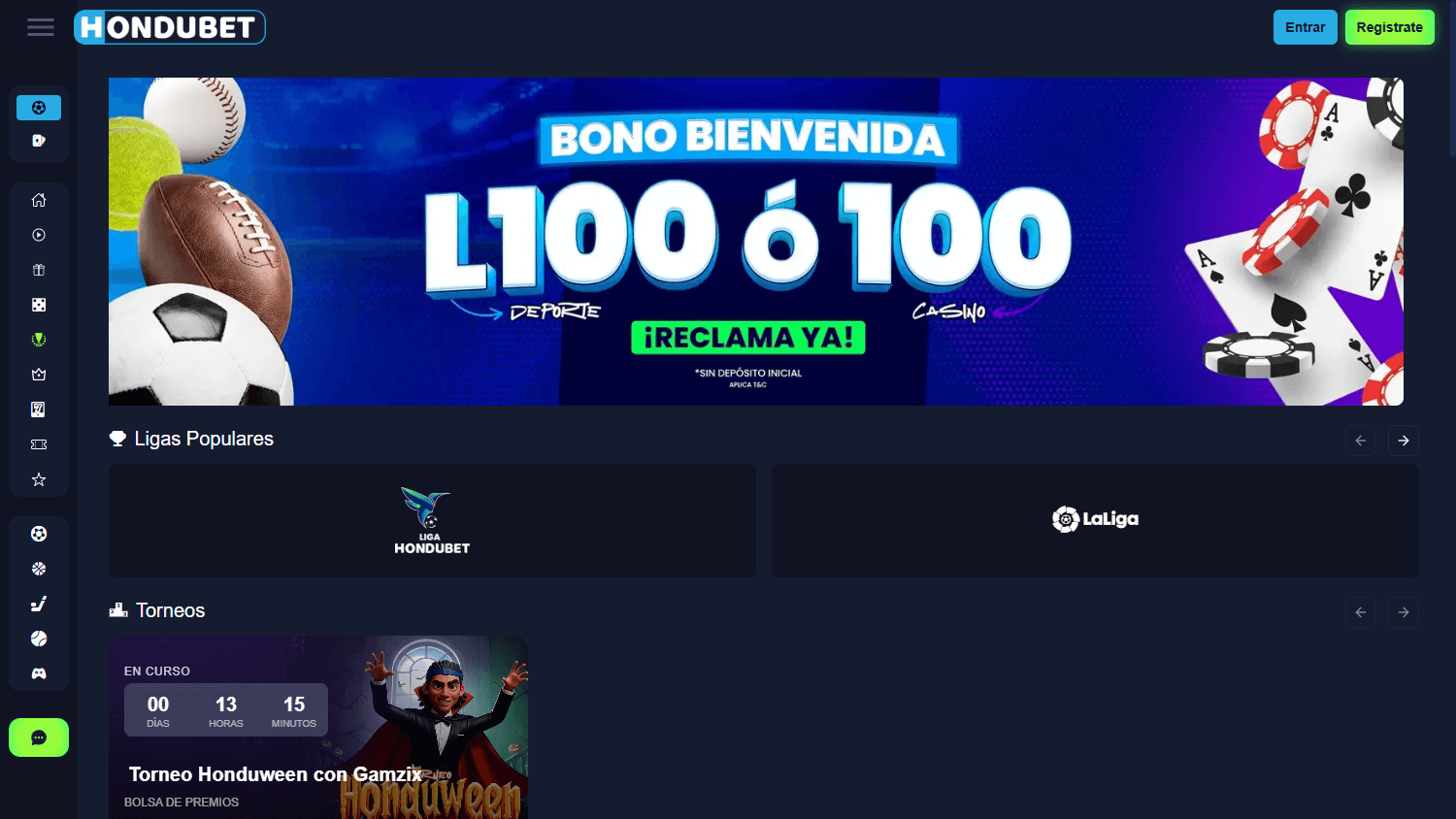 Hondubet_Casino_homepage_desktop