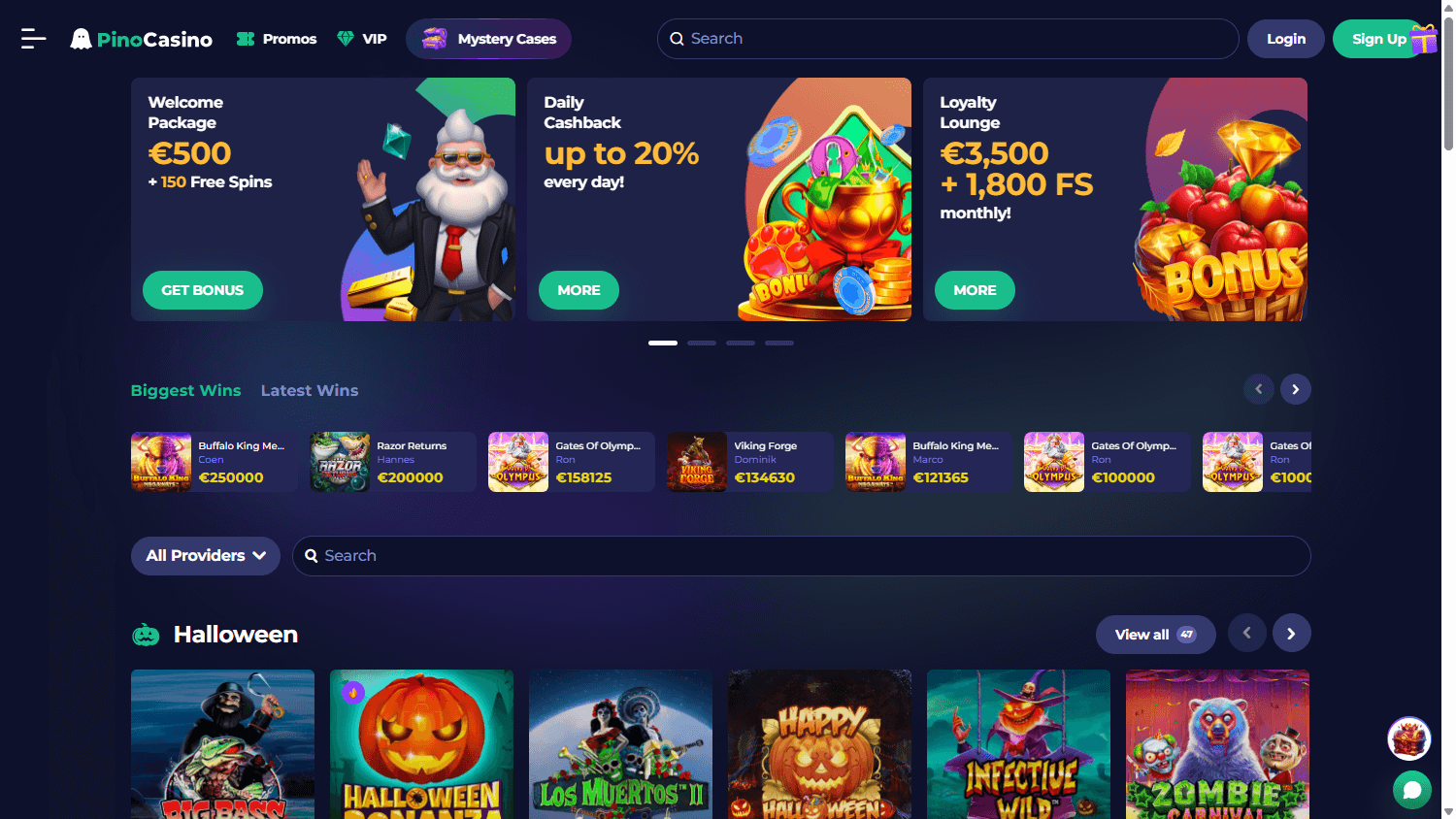 PinoCasino_homepage_desktop