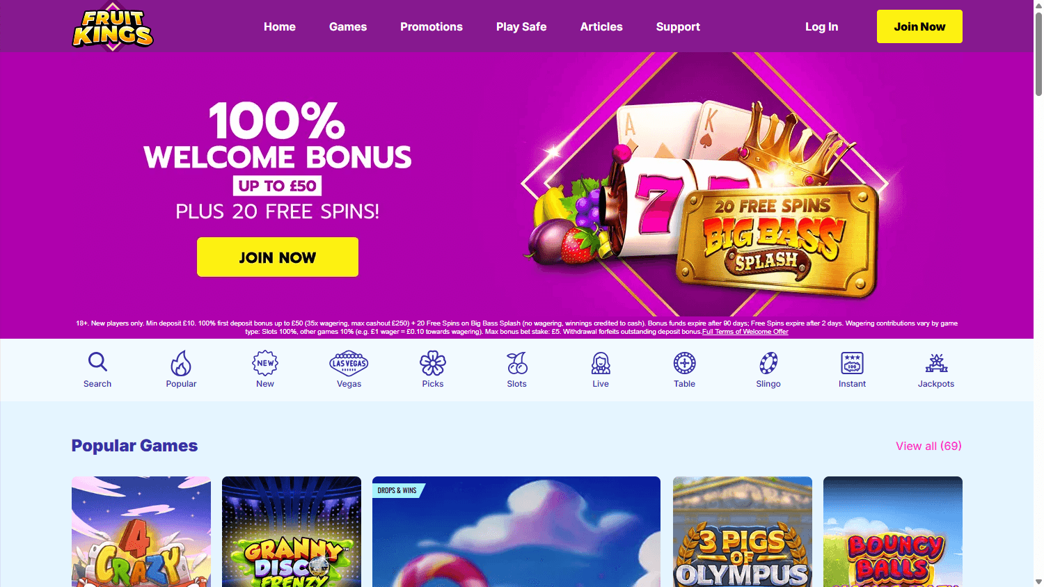 fruitkings_casino_homepage_desktop