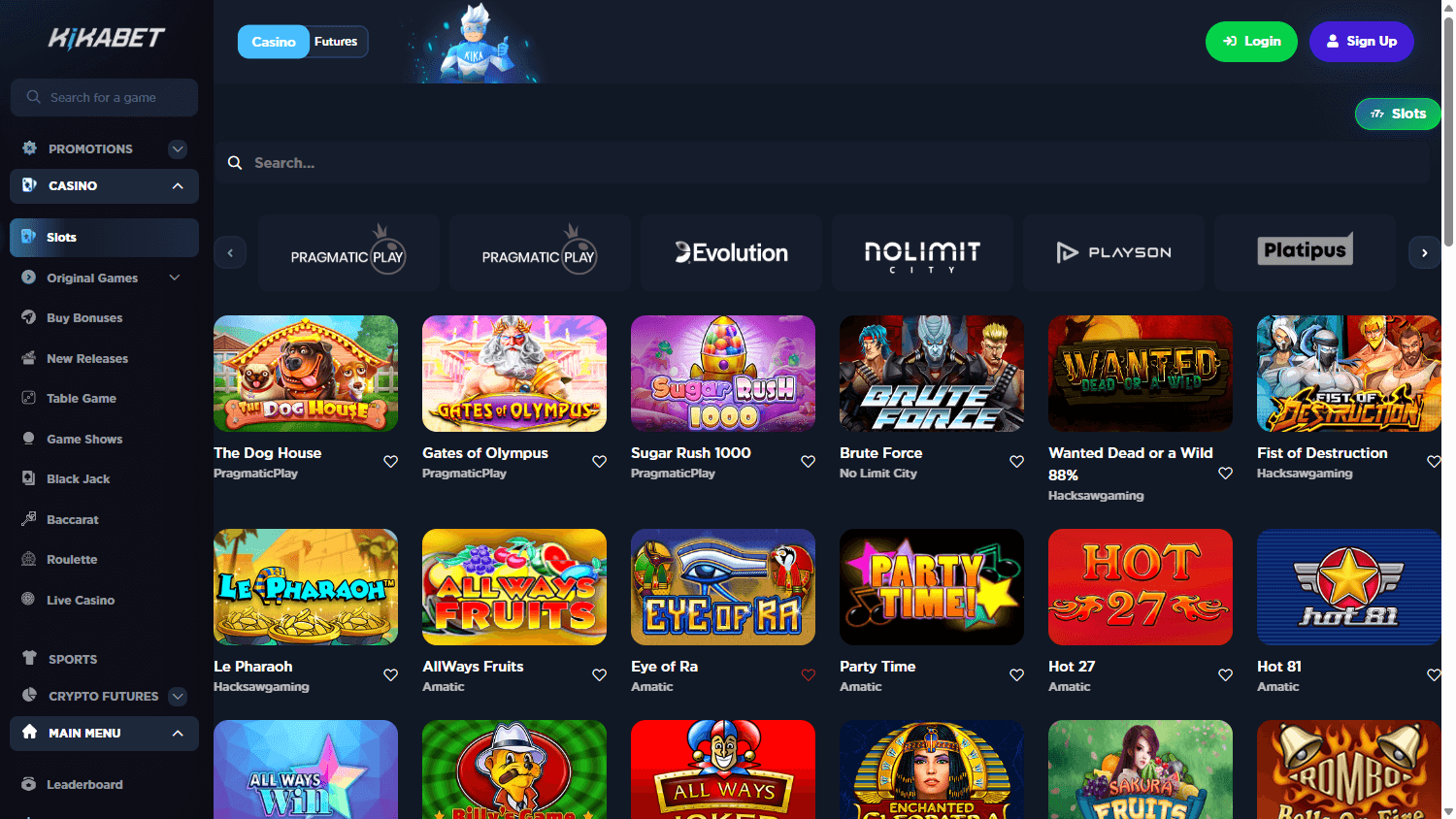 Kikabet_Casino_game_gallery_desktop