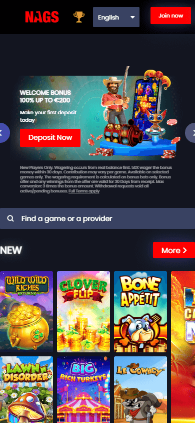 NagsBet_Casino_homepage_mobile