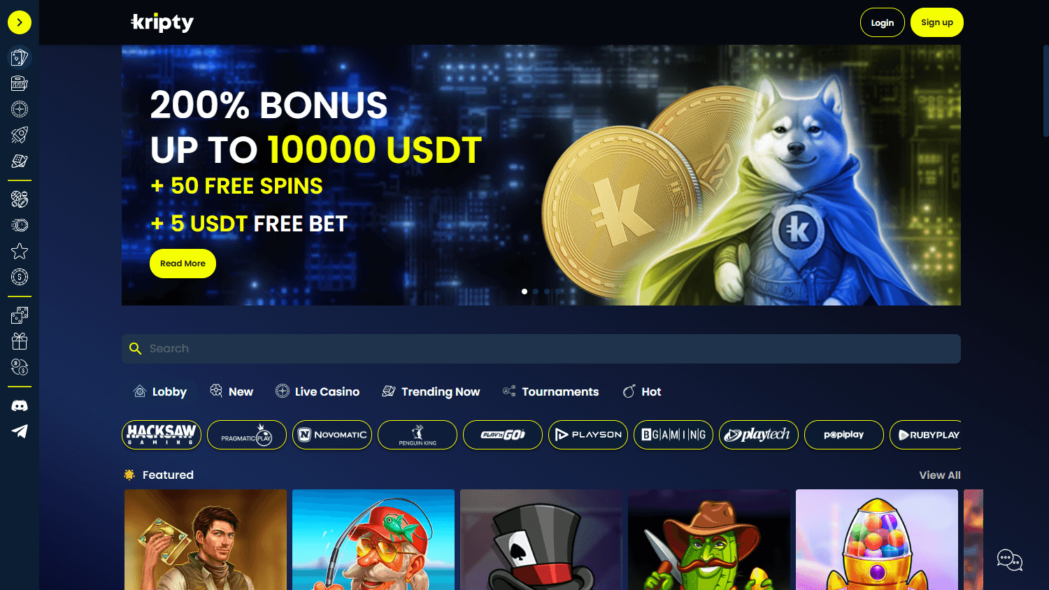 kripty_casino_homepage_desktop