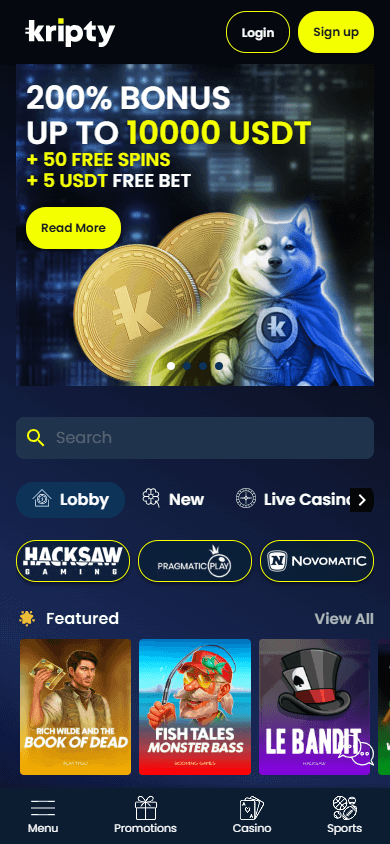 kripty_casino_homepage_mobile