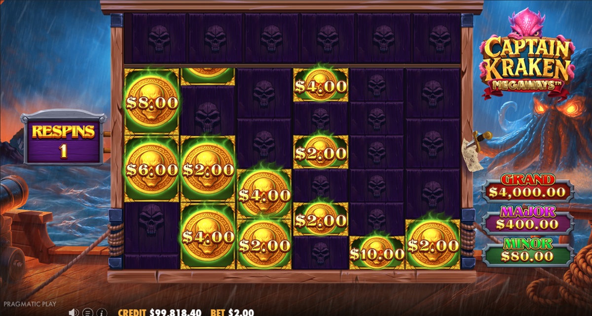 Captain Kraken Megaways - Respins feature